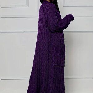 Elegant Solid Long Sleeve Sweater With Pockets, Women's Clothing